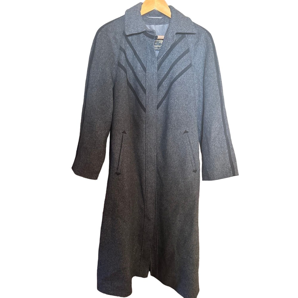 VINTAGE LODEN FREY GRAY WOOL BLEND COAT; SIZE 10/12